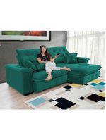 Sofá 4 Lugares Coliseu 260m Retrátil E Reclinável Super Pillow - Verde