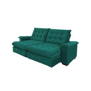 Sofá 4 Lugares Coliseu 2.60m Retrátil E Reclinável Super Pillow - Verde