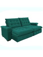 Sofá 4 Lugares Coliseu 260m Retrátil E Reclinável Super Pillow - Verde