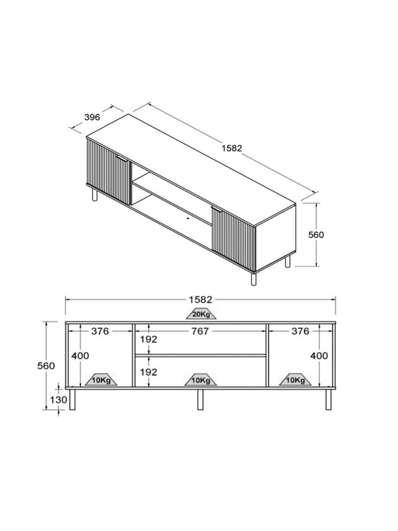 Rack Ditália 2 Portas R-634 Cor:riviera Riviera