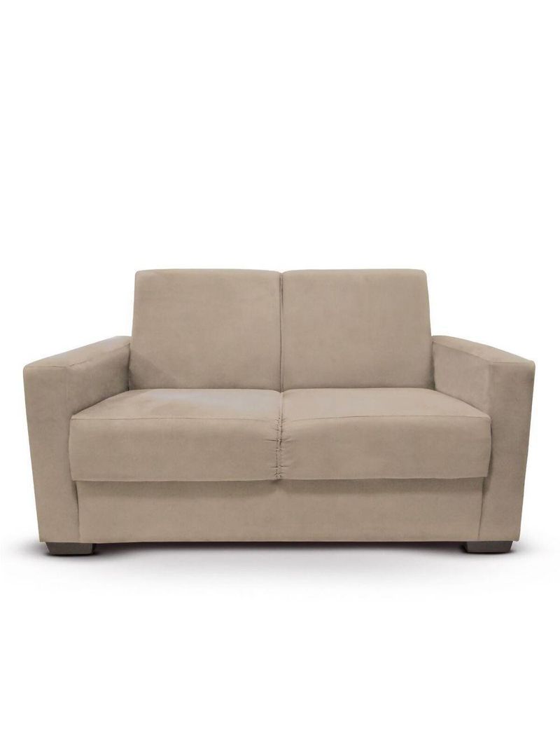 Sofá 2 Lugares Sala De Estar Recepção Suede Vitória Bege Claro