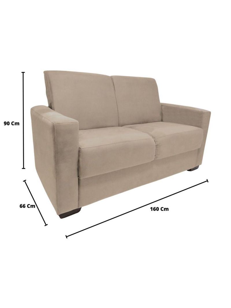Sofá 2 Lugares Sala De Estar Recepção Suede Vitória Bege Claro