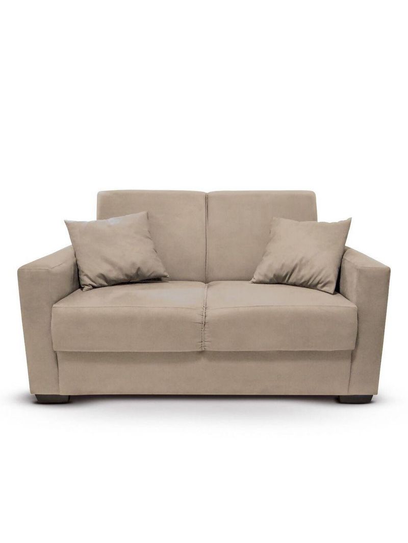 Sofá 2 Lugares Sala De Estar Recepção Suede Vitória Bege Claro