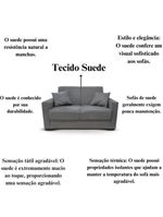 Sofá 2 Lugares Sala De Estar Recepção Suede Vitória Cinza