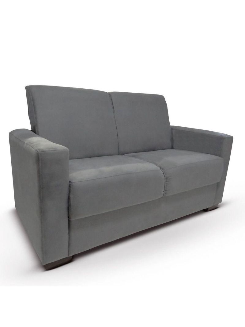 Sofá 2 Lugares Sala De Estar Recepção Suede Vitória Cinza