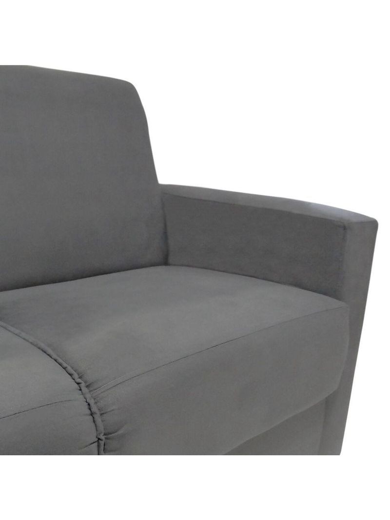 Sofá 2 Lugares Sala De Estar Recepção Suede Vitória Cinza