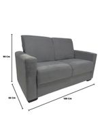Sofá 2 Lugares Sala De Estar Recepção Suede Vitória Cinza