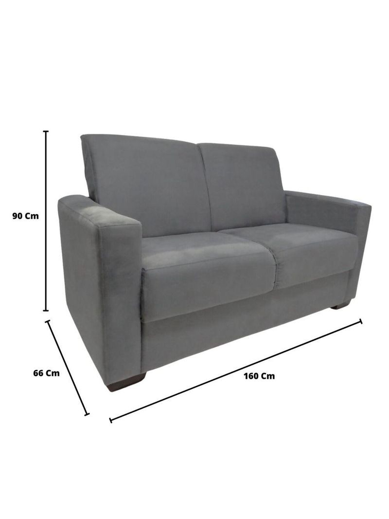 Sofá 2 Lugares Sala De Estar Recepção Suede Vitória Cinza