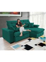 Sofá Coliseu 200m Retrátil E Reclinável Super Pillow Verde