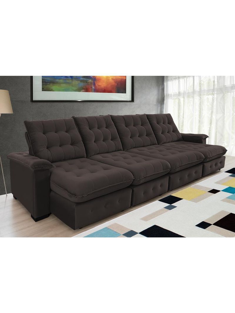 Sofá Coliseu 400m Retrátil E Reclinável Super Pillow Marrom