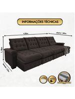Sofá Coliseu 400m Retrátil E Reclinável Super Pillow Marrom