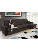 Sofá Coliseu 400m Retrátil E Reclinável Super Pillow Marrom