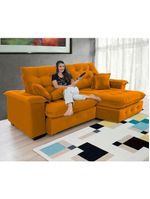 Sofá Coliseu 200m Retrátil E Reclinável Super Pillow Terra