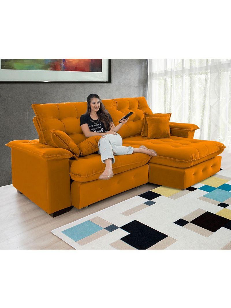 Sofá Coliseu 200m Retrátil E Reclinável Super Pillow Terra
