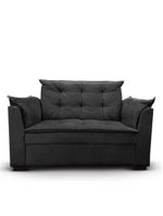 Sofá 2 Lugares Para Sala Moderno Confortável Stella Suede Cor:preto