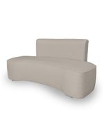 Sofá Curvo Design Orgânico Luxo Sala Contemporânea Suede Cor:bege