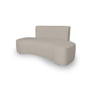 Sofá Curvo Design Orgânico Luxo Sala Contemporânea Suede Cor:bege