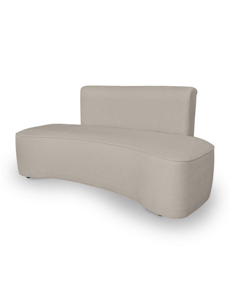 Sofá Curvo Design Orgânico Luxo Sala Contemporânea Suede Cor:bege