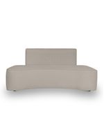 Sofá Curvo Design Orgânico Luxo Sala Contemporânea Suede Cor:bege