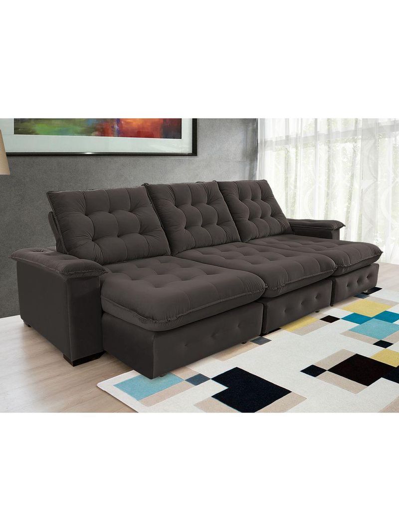 Sofá Coliseu 310m Retrátil E Reclinável Super Pillow Marrom