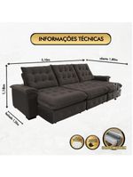 Sofá Coliseu 310m Retrátil E Reclinável Super Pillow Marrom