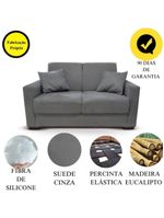 Sofá 2 Lugares Sala De Estar Recepção Suede Vitória Cinza