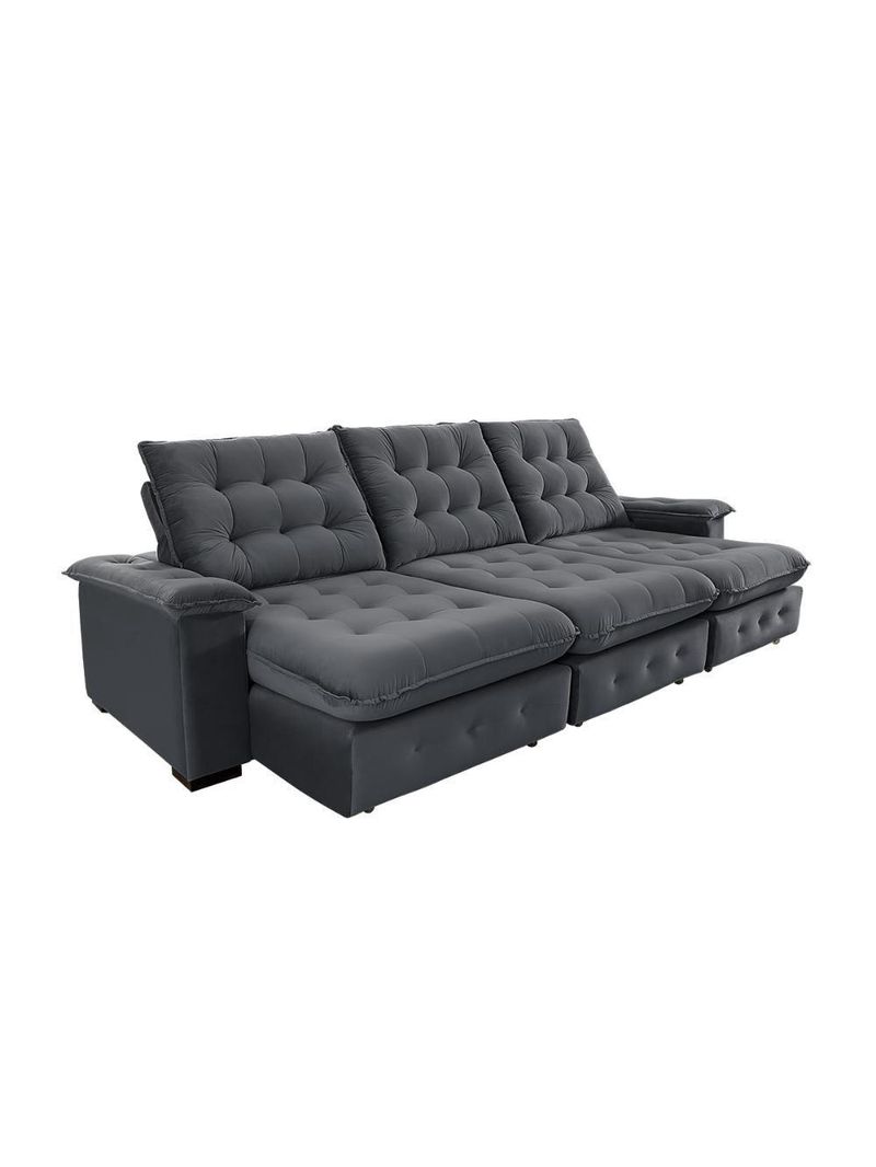 Sofá Coliseu 310m Retrátil E Reclinável Super Pillow Chumbo