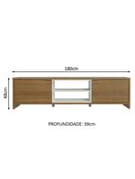 Rack Para Até 80 Polegadas 180cm 2 Portas Rustic-branco Linz Madesa