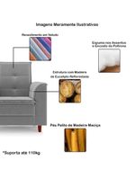 Poltrona Decorativa Estofada Confortável Sala Miley Veludo Cinza