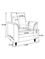 Poltrona Decorativa Estofada Confortável Sala Miley Veludo Cinza