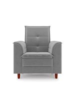 Poltrona Decorativa Estofada Confortável Sala Miley Veludo Cinza