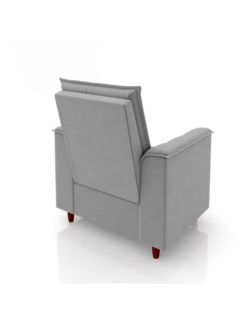 Poltrona Decorativa Estofada Confortável Sala Miley Veludo Cinza