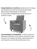 Poltrona Decorativa Estofada Confortável Sala Miley Veludo Cinza