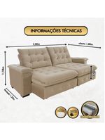 Sofá Coliseu 230m Retrátil E Reclinável Super Pillow Bege