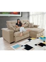 Sofá Coliseu 230m Retrátil E Reclinável Super Pillow Bege