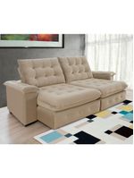 Sofá Coliseu 230m Retrátil E Reclinável Super Pillow Bege