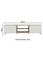 Rack Para Até 80 Polegadas 180cm 2 Portas Branco-rustic Linz Madesa