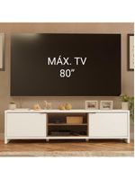 Rack Para Até 80 Polegadas 180cm 2 Portas Branco-rustic Linz Madesa