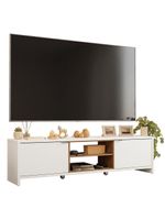 Rack Para Até 80 Polegadas 180cm 2 Portas Branco-rustic Linz Madesa