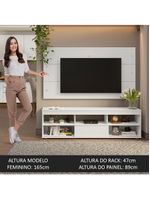 Rack Com Painel Para Até 65 Polegadas Branco Orlando Madesa Branco