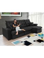 Sofá Coliseu 290m Retrátil E Reclinável Super Pillow Preto
