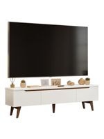 Rack Para Até 80 Polegadas 180cm 2 Portas 1 Gaveta Branco-rustic Doha Madesa