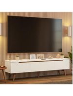 Rack Para Até 80 Polegadas 180cm 2 Portas 1 Gaveta Branco-rustic Doha Madesa