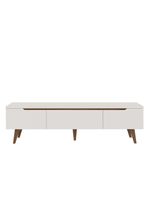 Rack Para Até 80 Polegadas 180cm 2 Portas 1 Gaveta Branco-rustic Doha Madesa