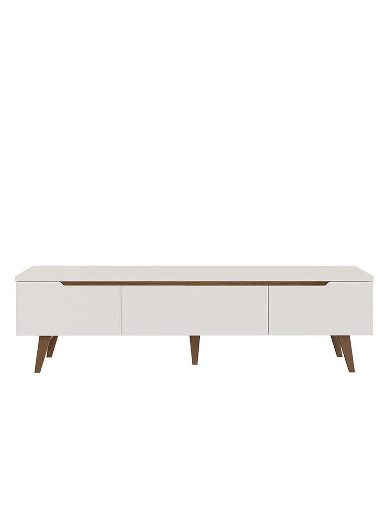 Rack Para Até 80 Polegadas 180cm 2 Portas 1 Gaveta Branco-rustic Doha Madesa