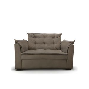 Sofá 2 Lugares Para Sala Moderno Confortável Andreia Suede bege Escuro