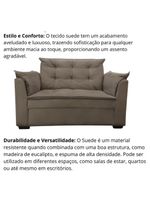 Sofá 2 Lugares Para Sala Moderno Confortável Andreia Suede bege Escuro