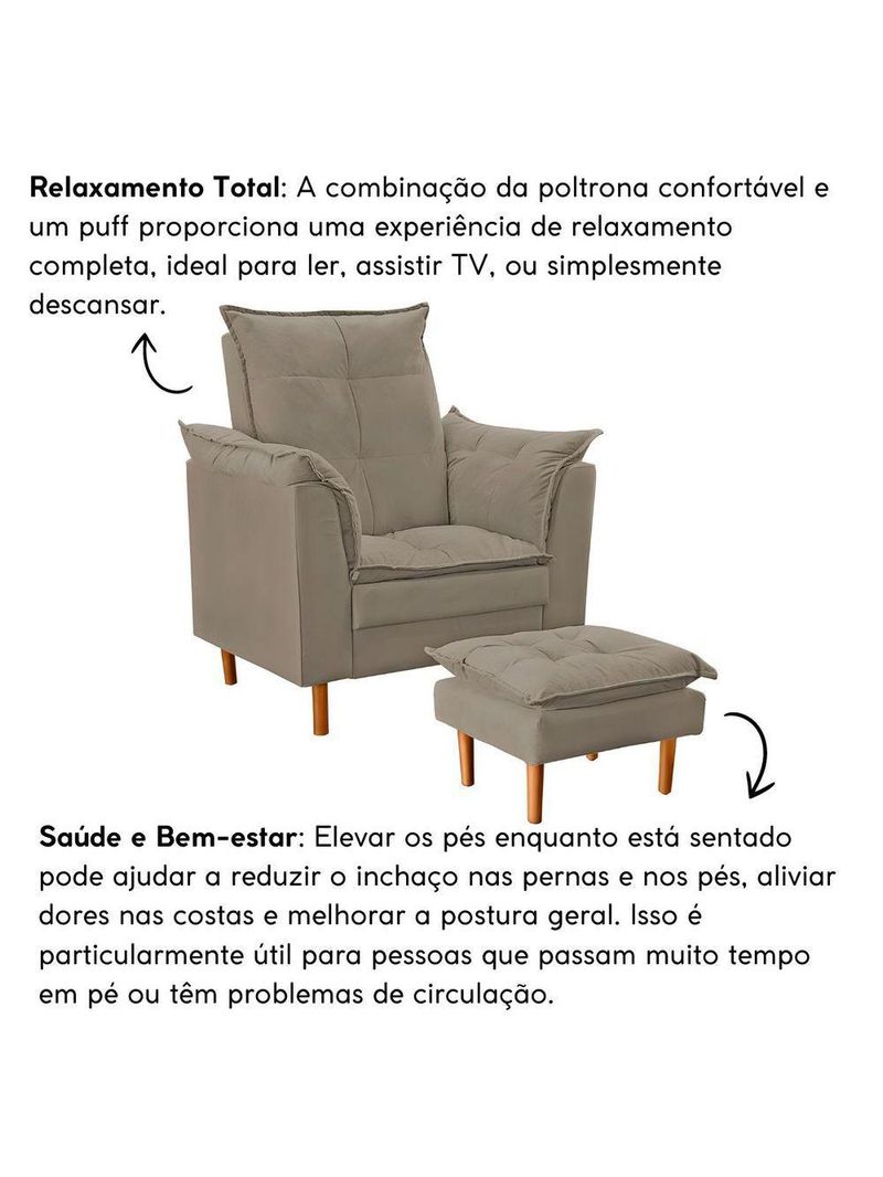 Poltrona Decorativa Sala De Estar Quarto Leitura Ibiza Suede Cor:bege Escuro