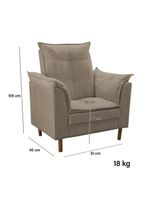 Poltrona Decorativa Sala De Estar Quarto Leitura Ibiza Suede Cor:bege Escuro