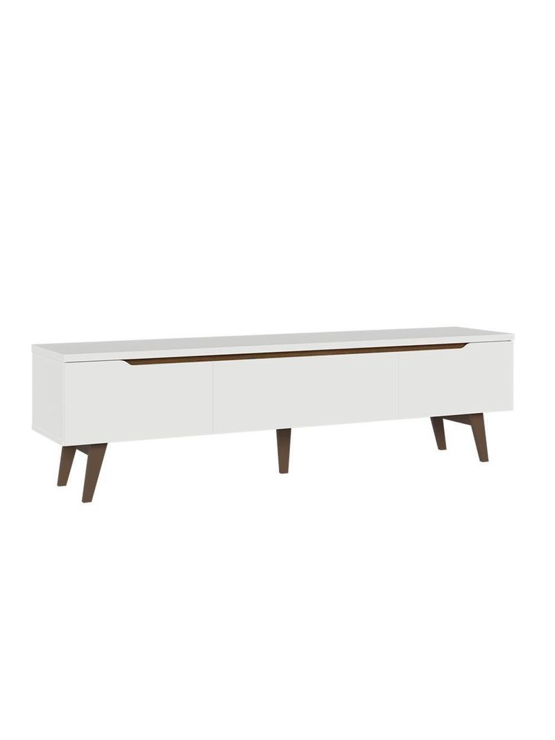 Rack Para Até 80 Polegadas 180cm 2 Portas 1 Gaveta Branco-rustic Doha Madesa